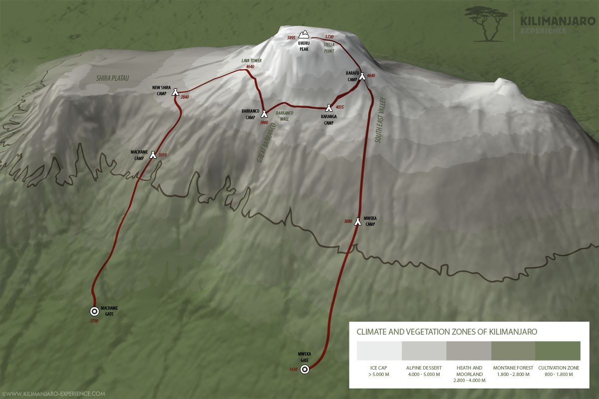 Machame route Kilimanjaro
