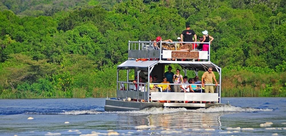 Boat cruise safari in Queen Elizabeth national park.